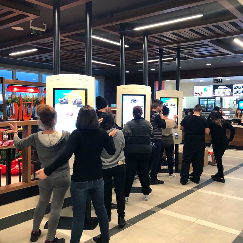 Self-service checkout kiosks for the Burger King