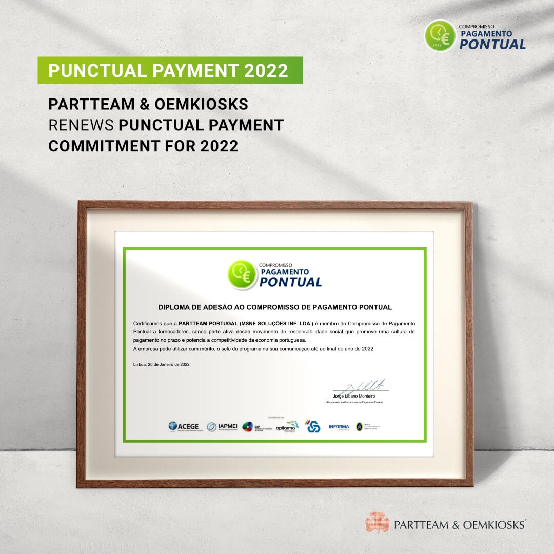 PARTTEAM & OEMKIOSKS renews Punctual Payment Commitment