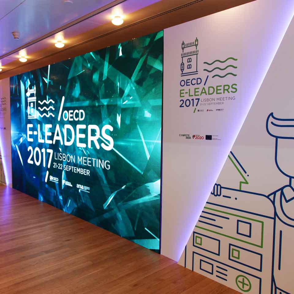 Digital Billboard in Conference OECD E-LEADERS 2017 Lisbon