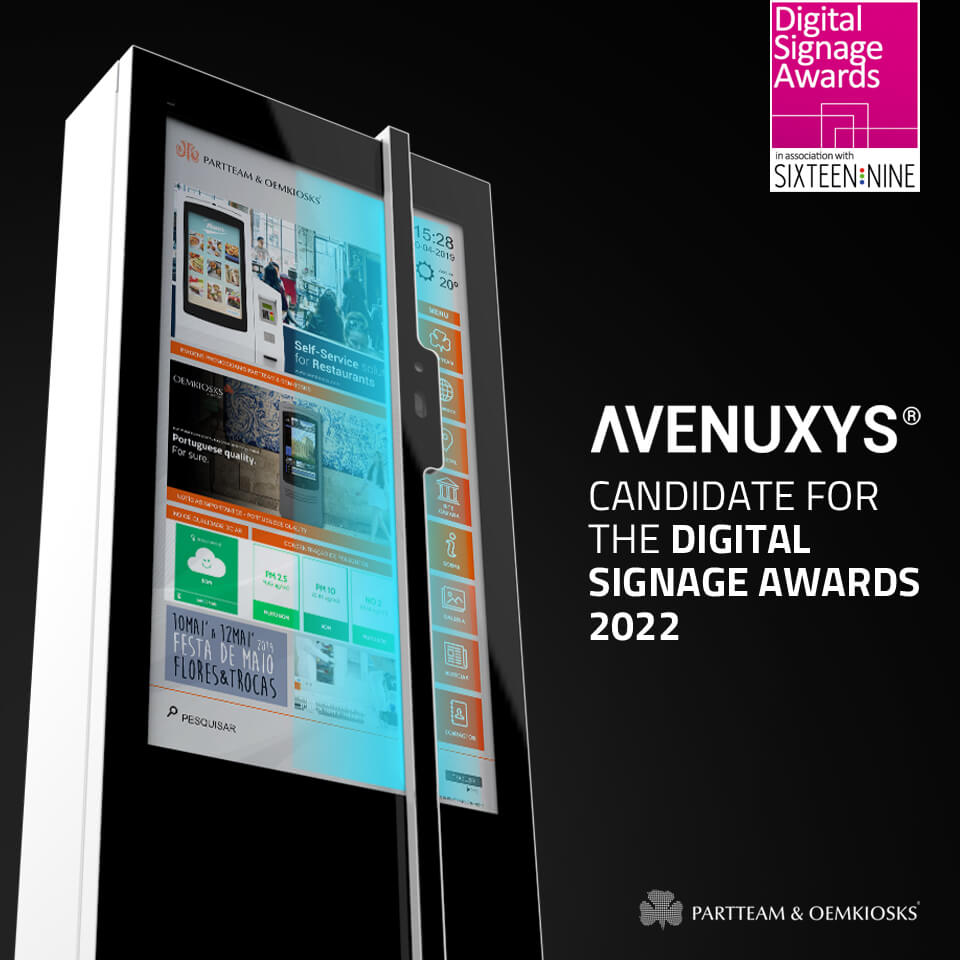 PARTTEAM & OEMKIOSKS is a candidate for the Digital Signage Awards 2022 with AVENUXYS UV Digital Billboard