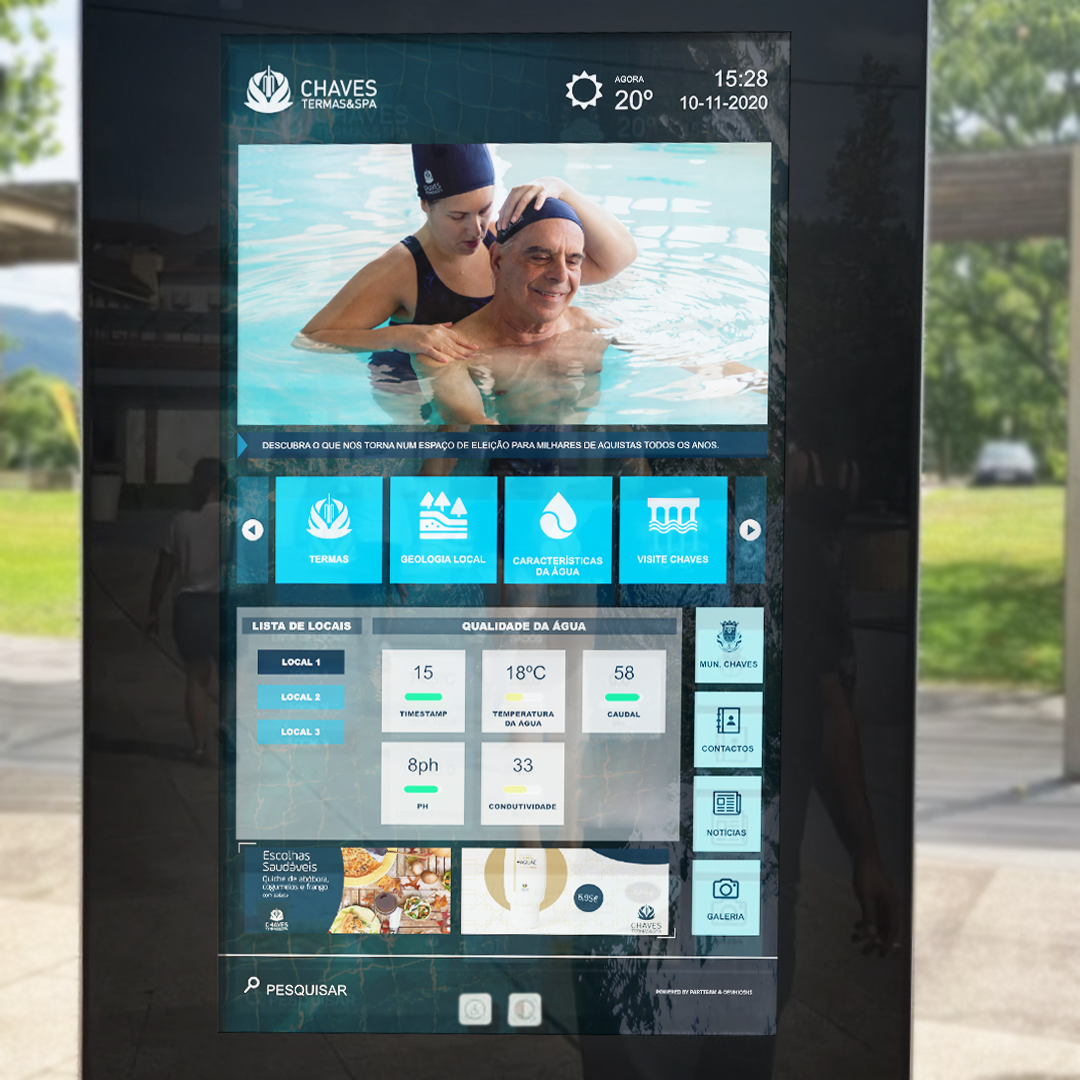 Termas de Chaves promotes interactivity with PARTTEAM & OEMKIOSKS digital billboard